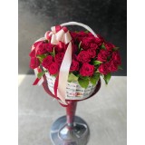 61 красная роза 80 см. в корзине Букет красных Роз Гран-при в корзине 61 шт.