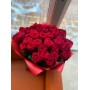 Букет 45 роз красные. Роза 60 см. 