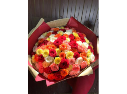101 роза микс 60 см