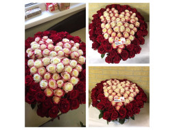 101 роза в корзине!