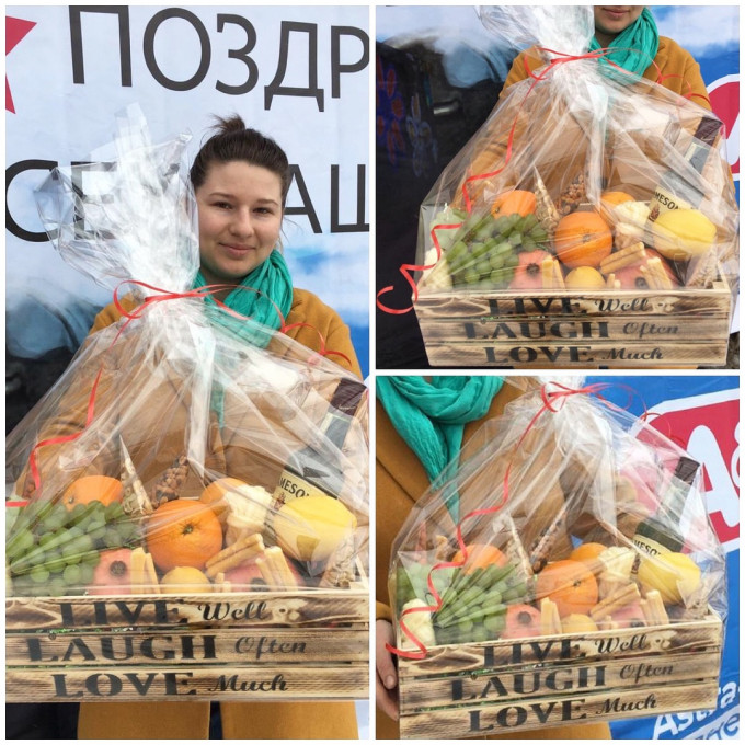 Съедобный мужской букет в деревянном ящике! 