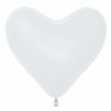 Шар Сердце (6''/15 см) Белый. Пастель.