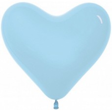 Шар Сердце (6''/15 см) Светло-голубой. Пастель.