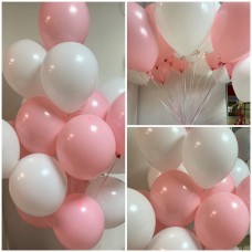 Воздушные шары в бело-розовой гамме