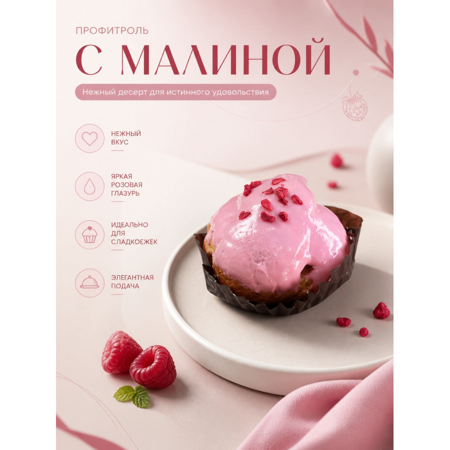 профитроль с малиной
