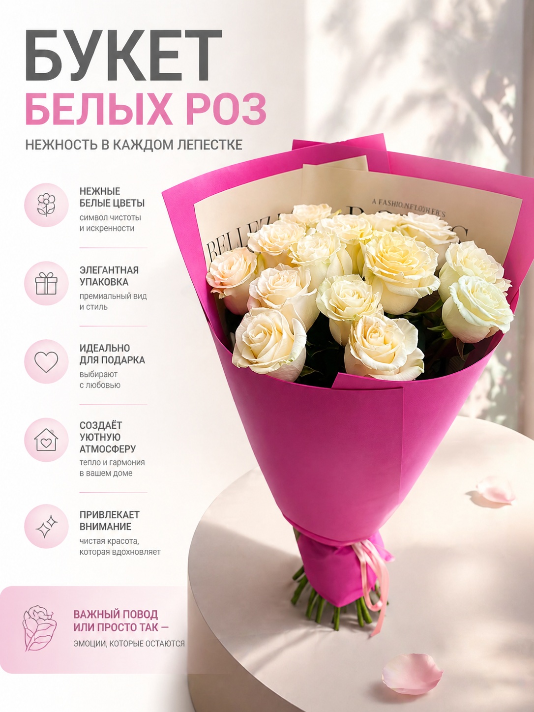 Букет роз мондиаль 15 шт