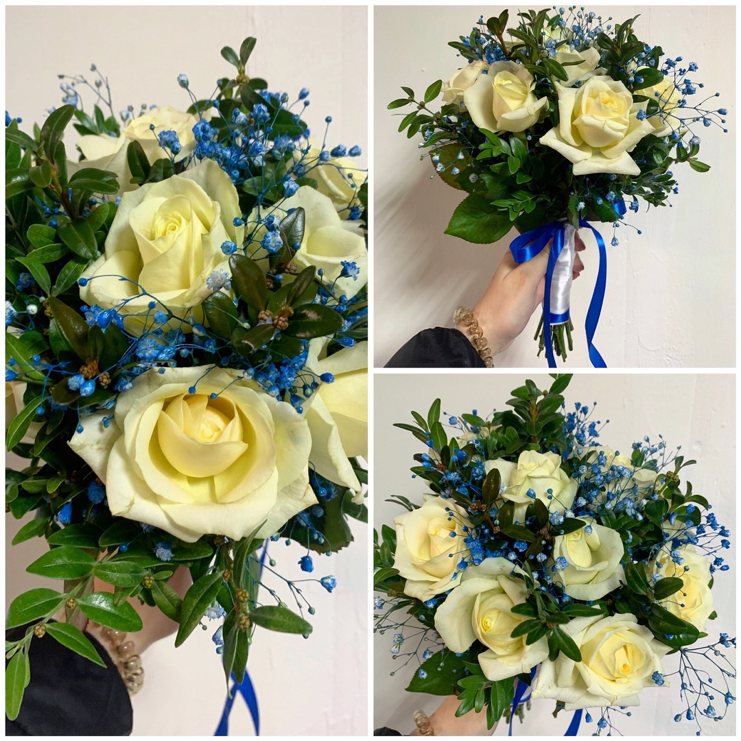 Букет невесты в синих оттенках!