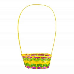 Корзина плетеная (бамбук), D26xH11/48 см (Желтый)