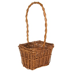 Корзина плетеная (ива), 25x19xH18/48 см (Коричневый)