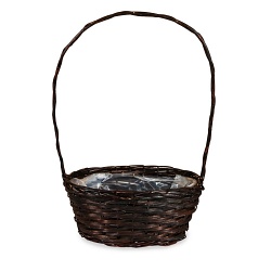 Корзина плетеная (ива), 26x19xH12/46 см (Коричневый)