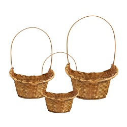 Набор корзин плетеных (бамбук), 30x13xH15/36см, 34x14xH15/38см, 36x15xH16/39см, 3шт. (Коричневый)