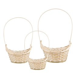 Набор корзин плетеных (бамбук), 30x13xH15/36см, 34x14xH15/38см, 36x15xH16/39см, 3шт. (Натуральный)