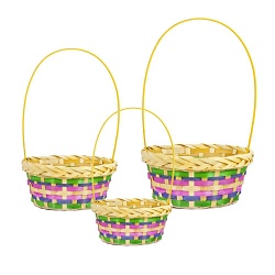 Набор корзин плетеных (бамбук), D18xH9/34см, D20xH9/35см, D23xH11/36см, 3шт. (Желтый)