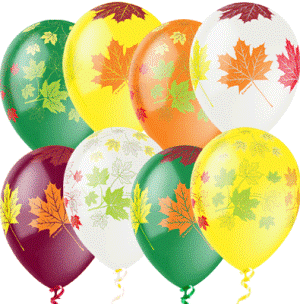 Шар 12"/30 См. Осенние листья, пастель
