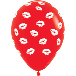 Шар (12''/30 см) Поцелуи, Красный, пастель