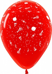 Шар (12''/30 см) Вечеринка, Красный, кристалл