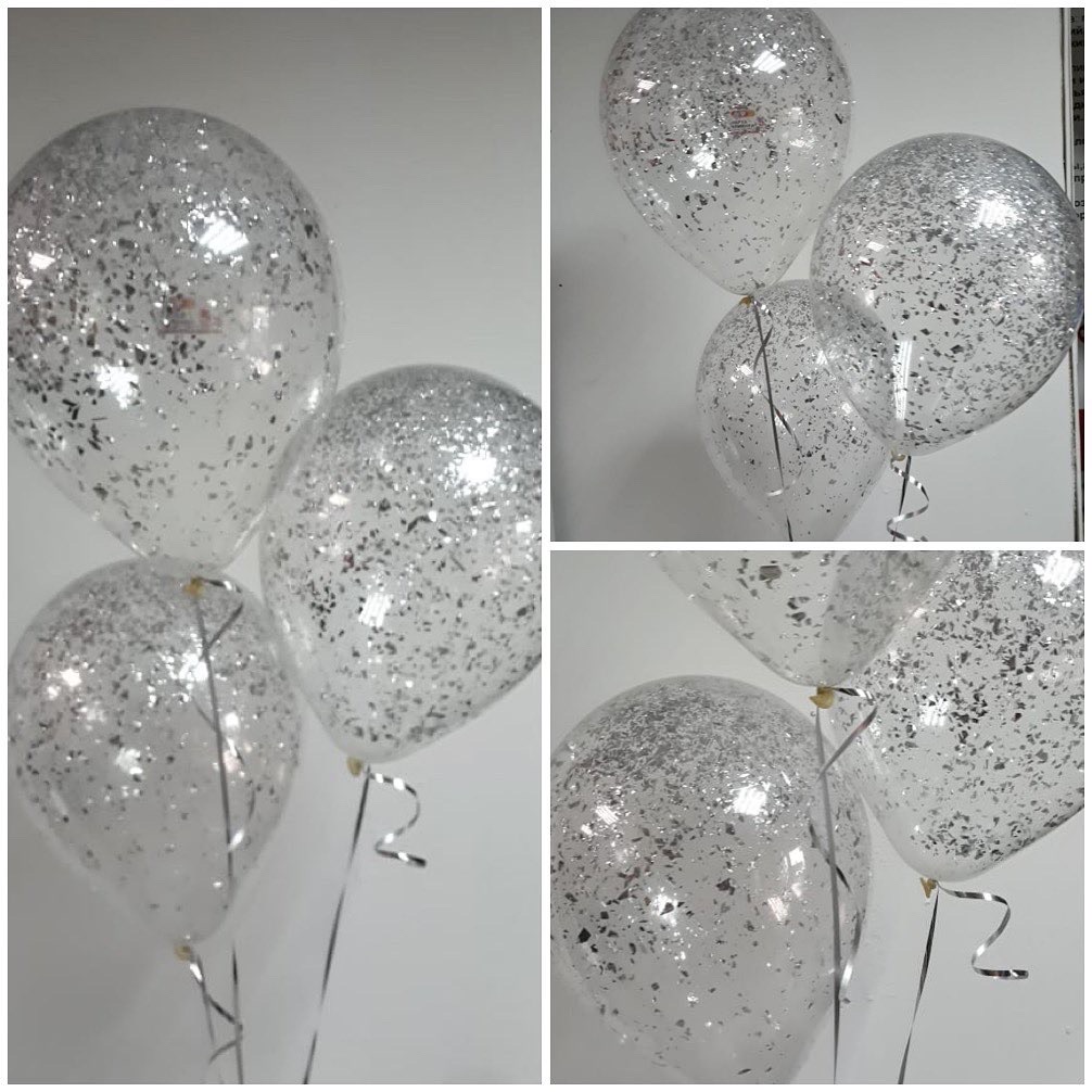 Шарики с серебряным конфетти!